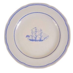 VINTAGE Spode TRADE WINDS Plate Grand Turk Built 1786 Brig Sailing Ship England